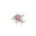 Elephant shape pendant sterling silver natural red ruby sapphire stones P 691